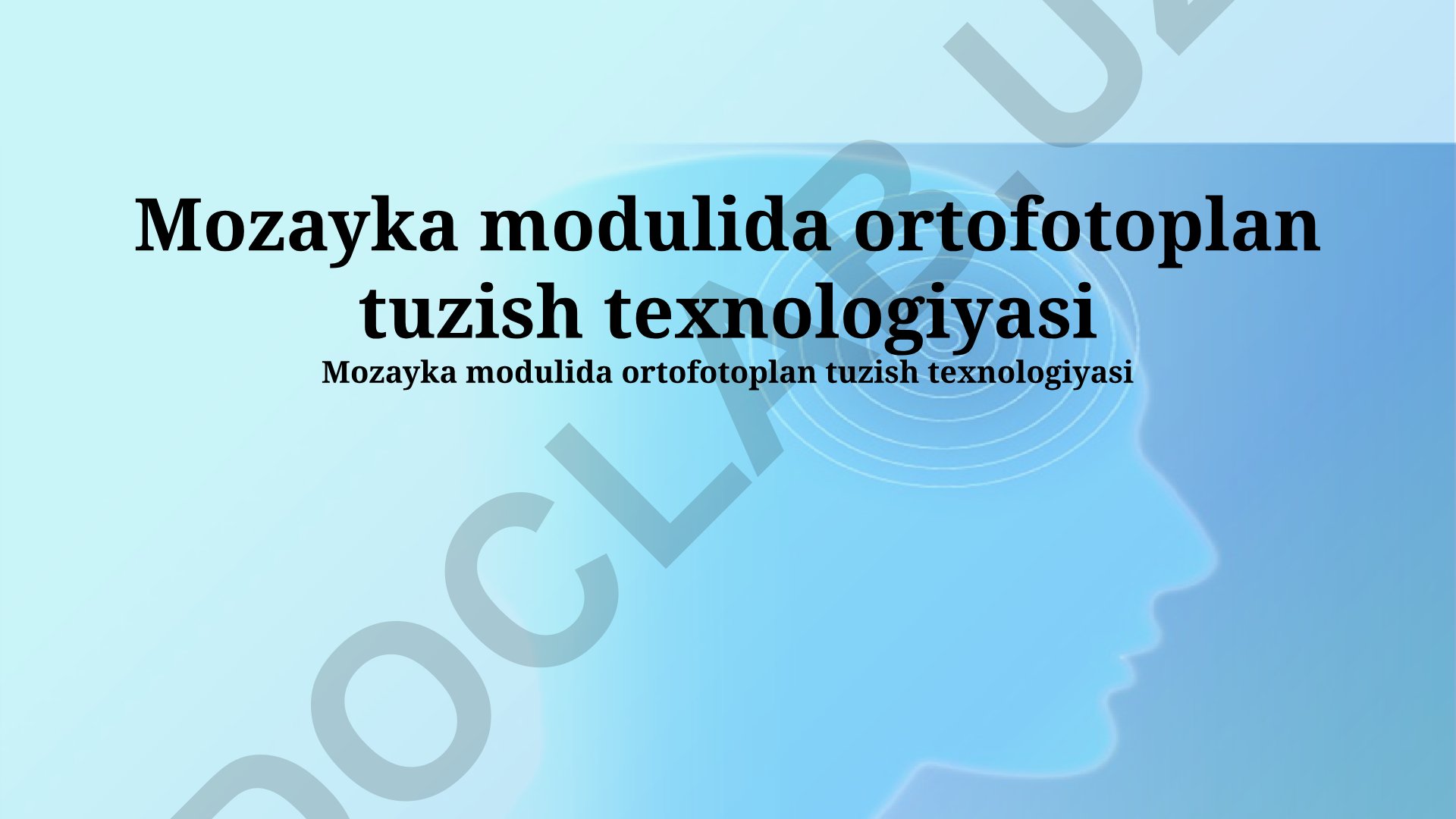 Mozayka modulida ortofotoplan tuzish texnologiyasi