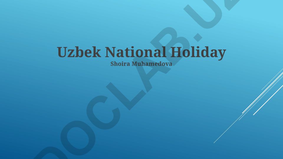 O'zbek milliy bayramlari tarixi va an'analari