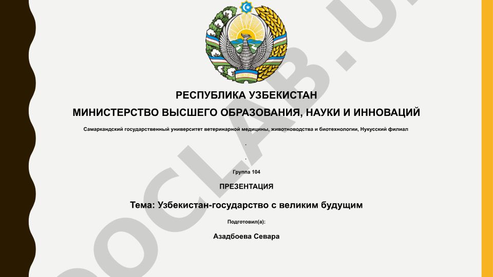 Узбекистан-государство с великим будущим
