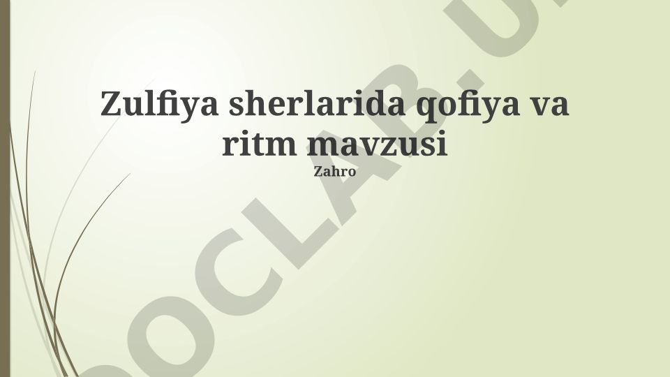 Zulfiya she'rlarida qofiya va ritm
