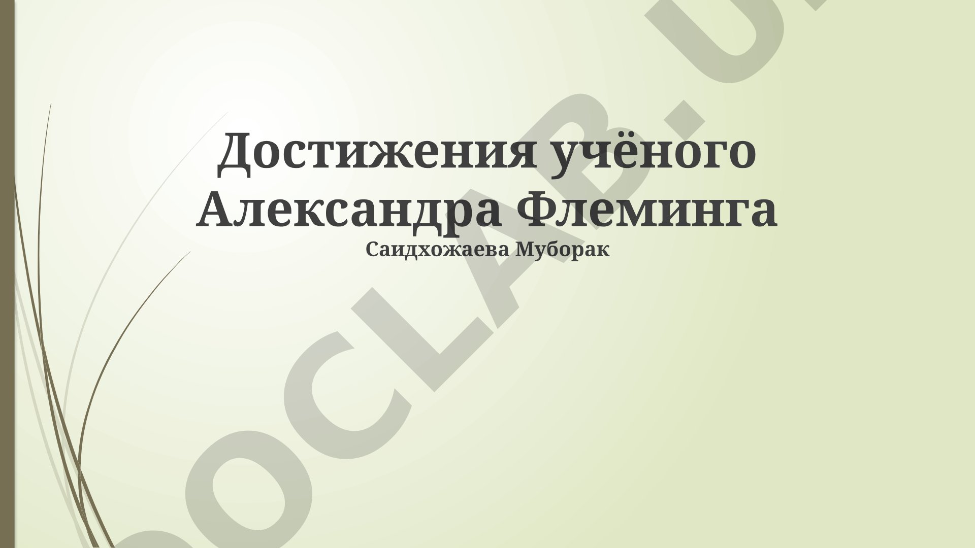 Достижения учёного Александра Флеминга