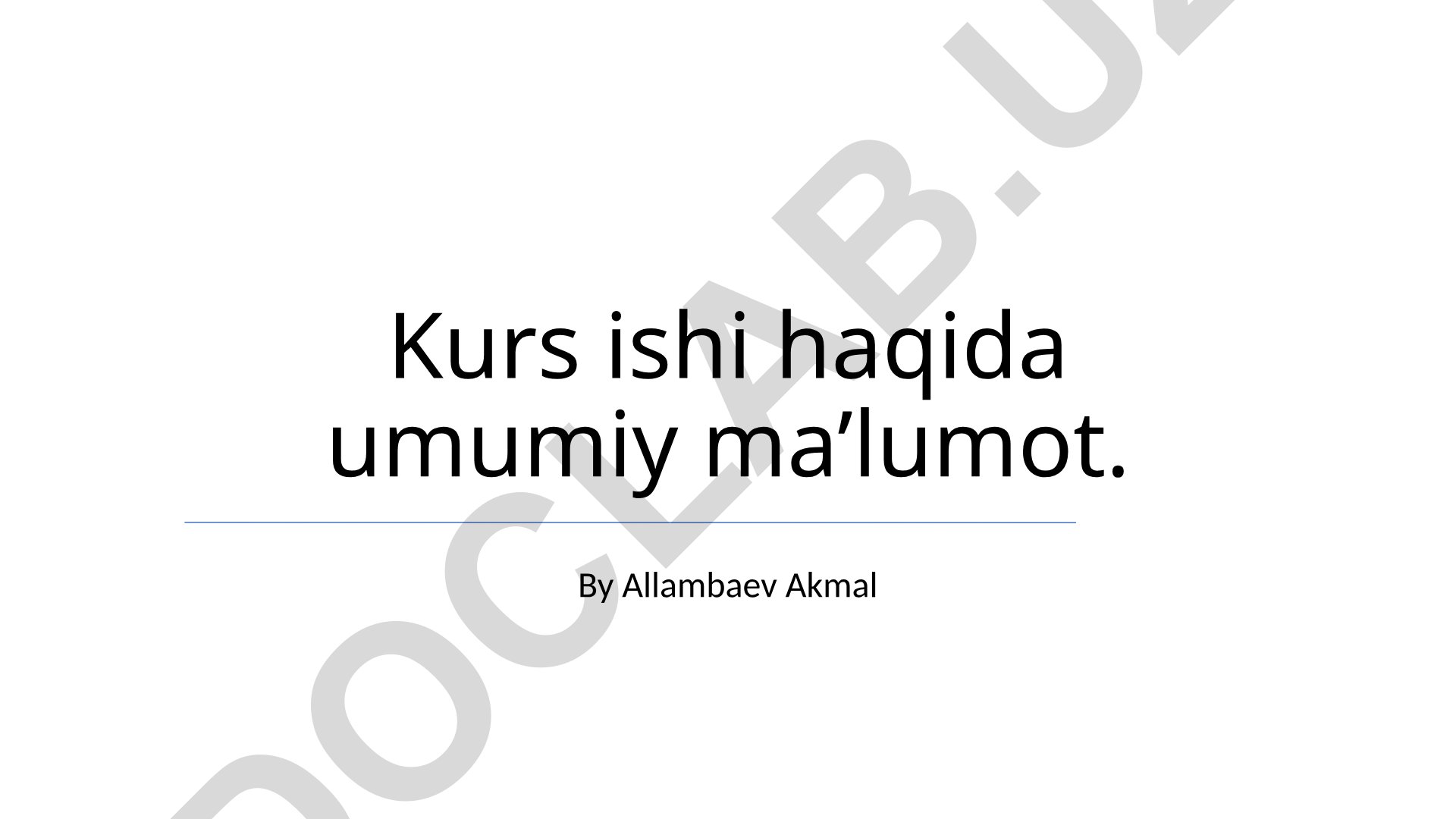 Baholash tizimi kursi dasturi va mezonlari