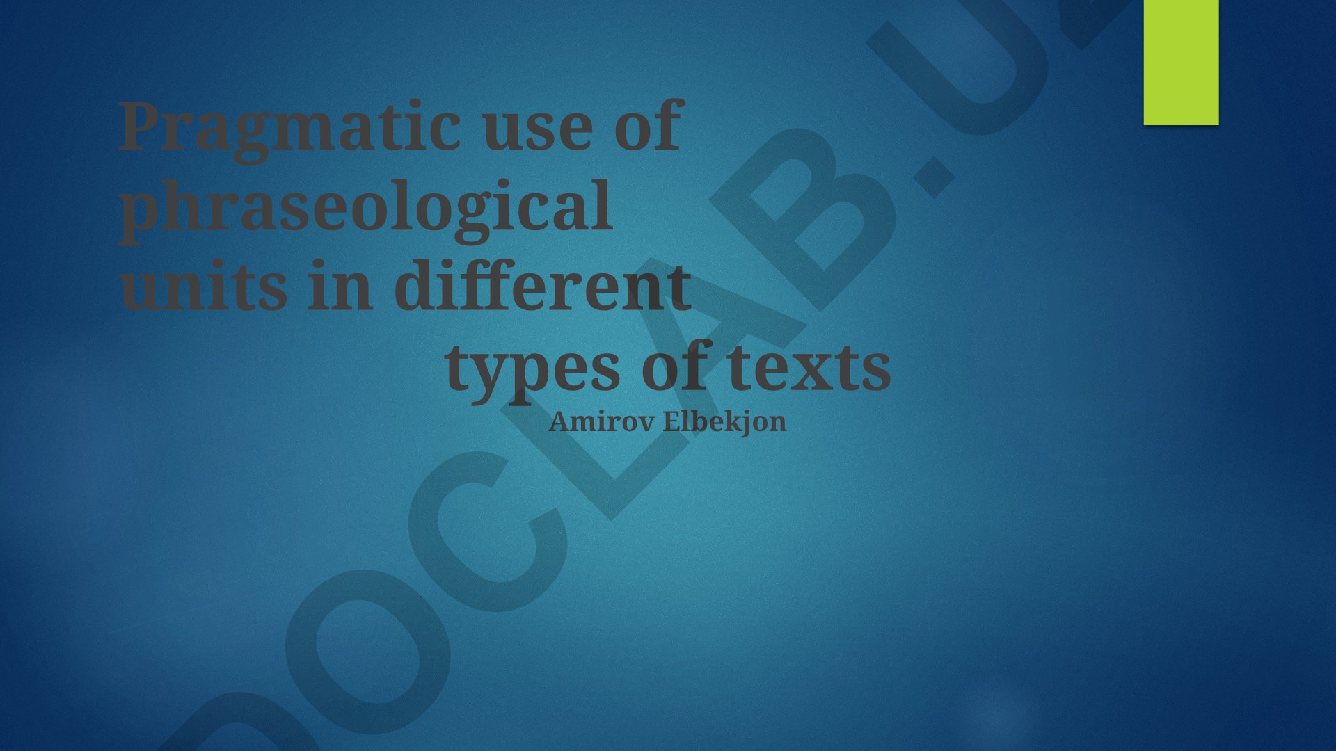 Pragmatic use of phraseological units in different types of texts