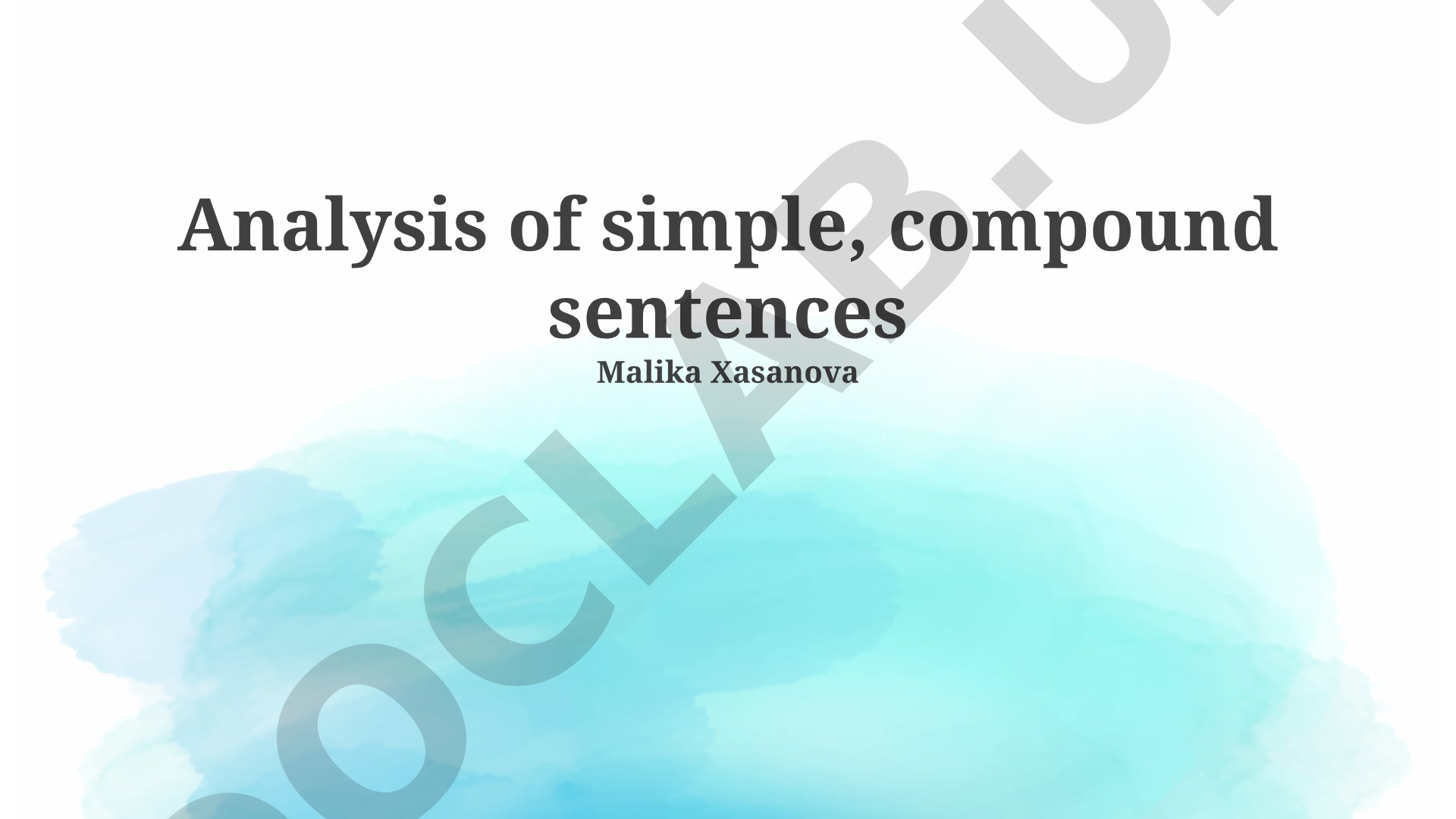 Analysis of Simple and Compound Sentences