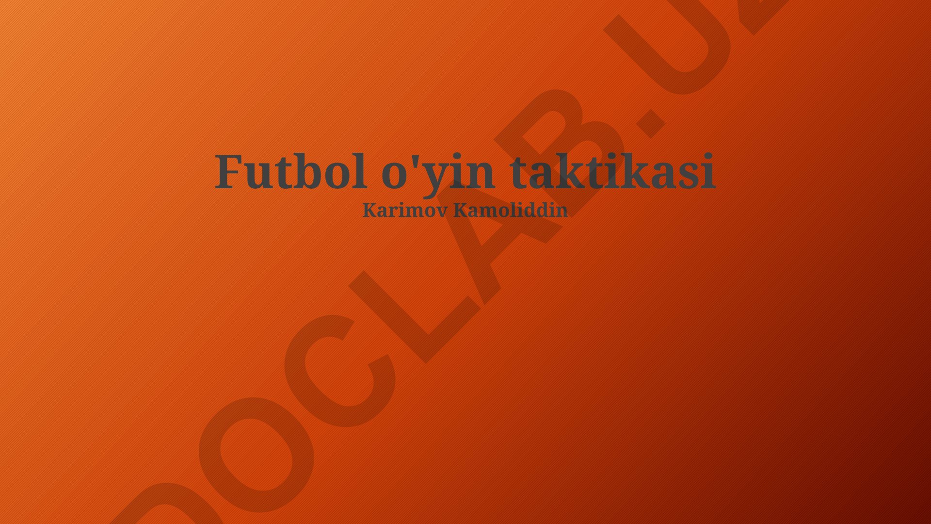 Futbol o'yin taktikasi va o'rta maydon nazorati