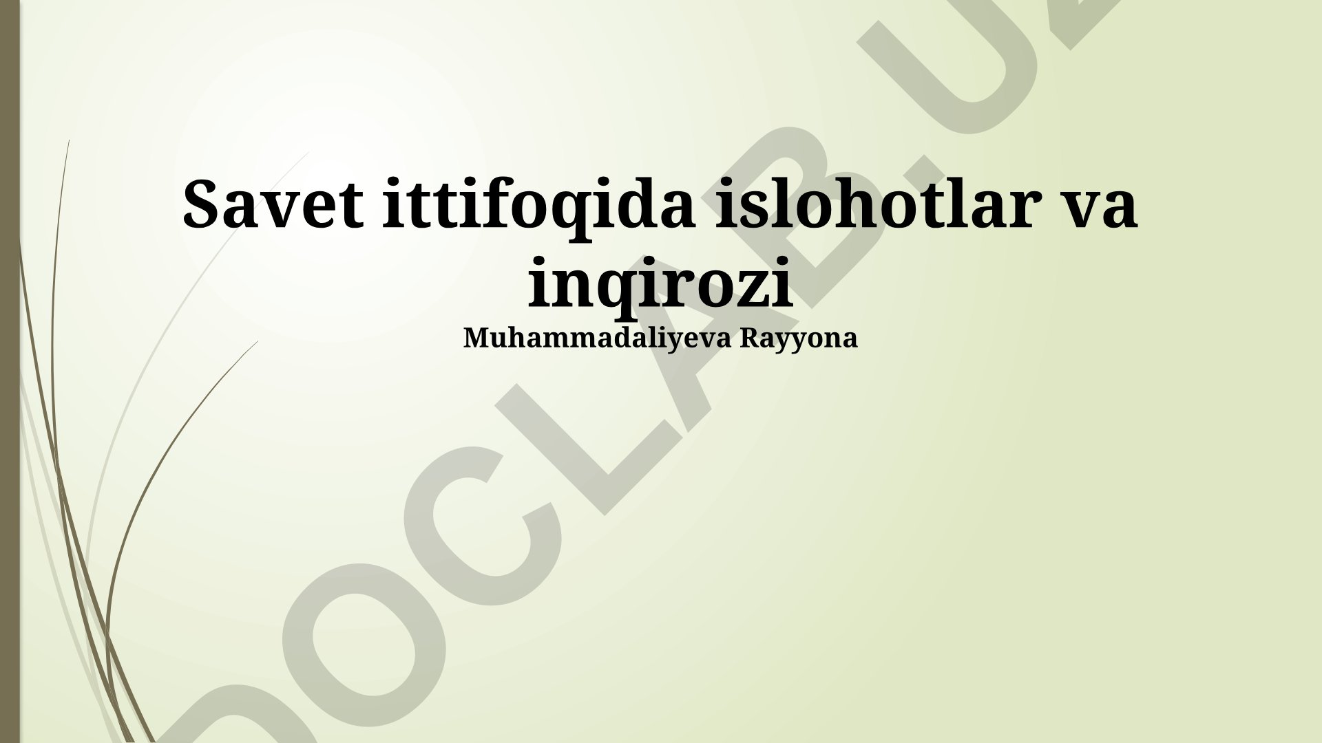 Sovet Ittifoqida islohotlar va inqirozlar