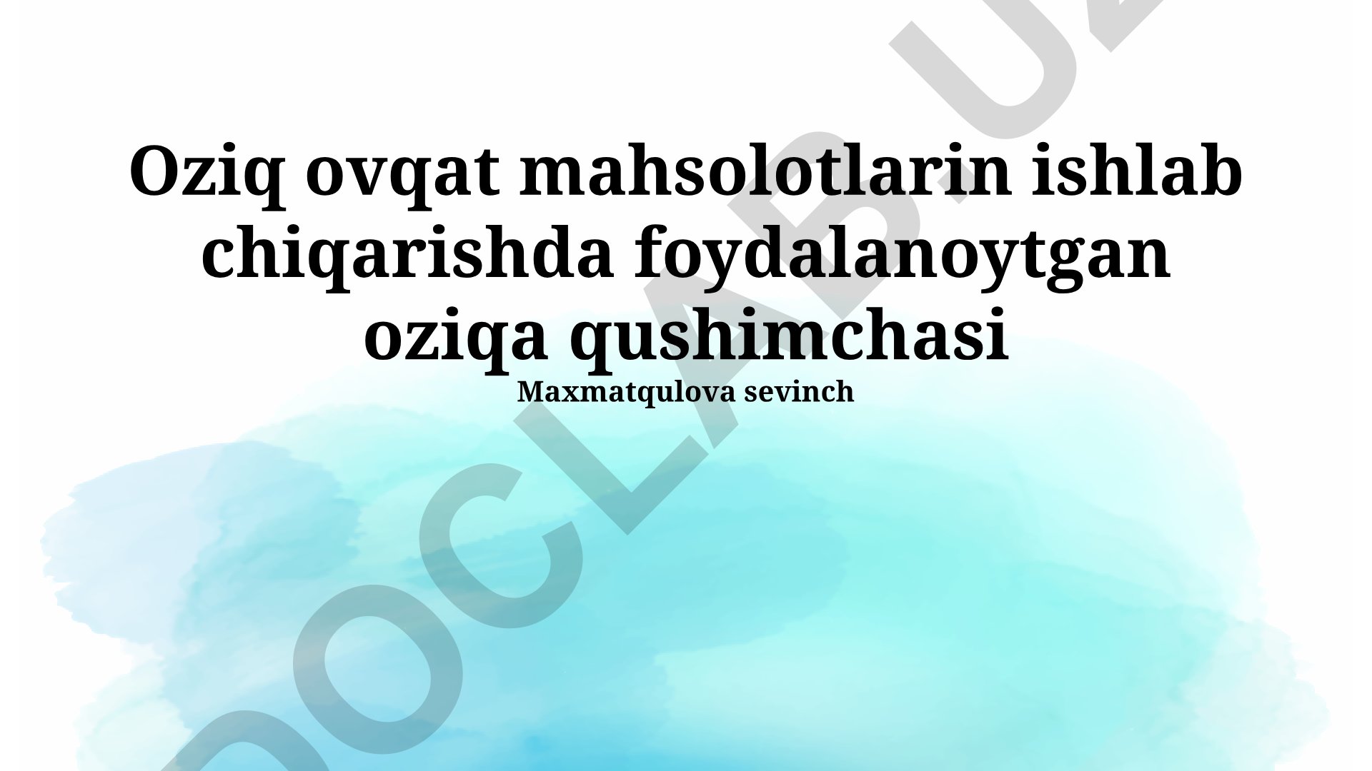 Oziq-ovqat qo'shimchalarining turlari, vazifalari va sog'liqqa ta'siri