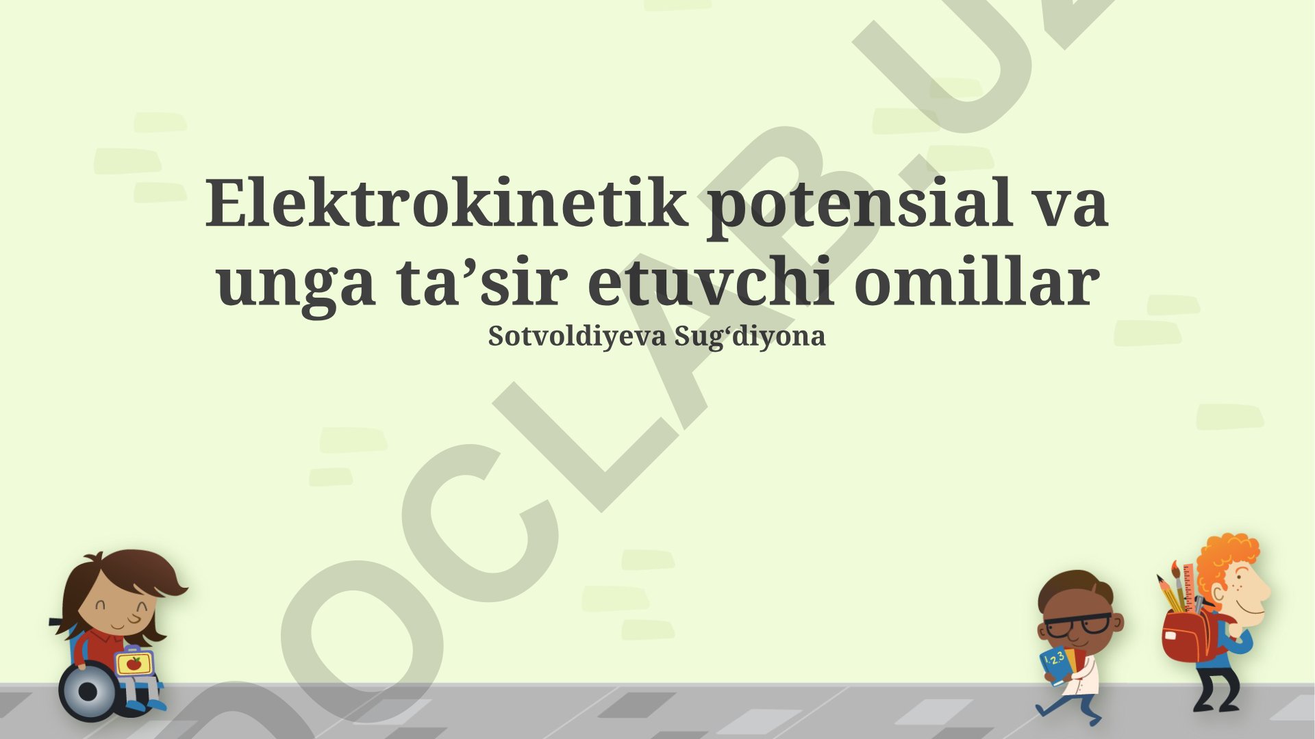Elektrokinetik potensial va unga ta'sir etuvchi omillar