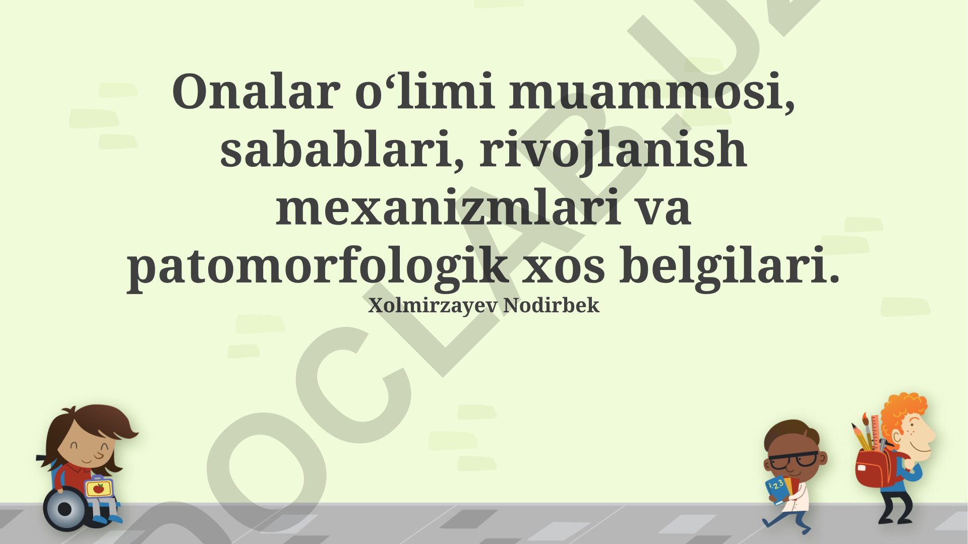 Onalik o'limi sabablari, rivojlanish mexanizmlari va patomorfologik xususiyatlari