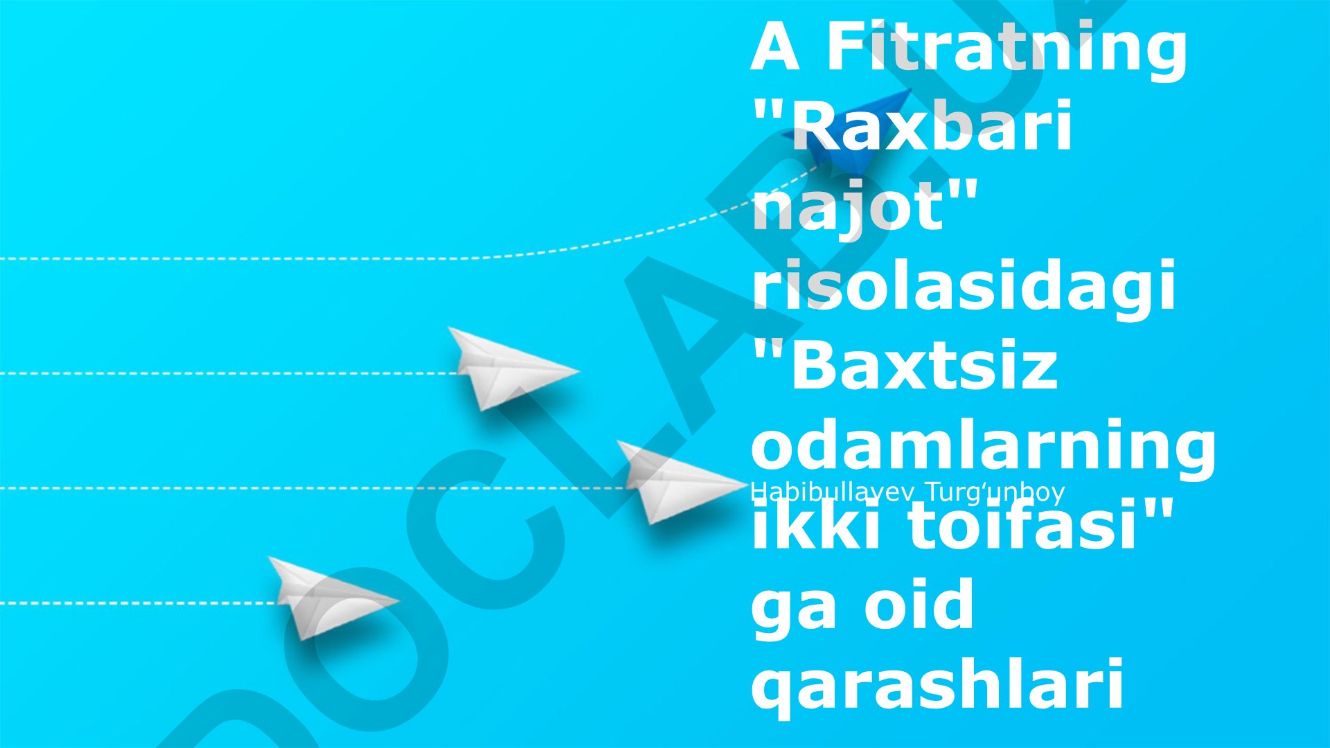 Fitratning "Raxbari najot" risolasidagi baxtsiz odamlar haqidagi qarashlari