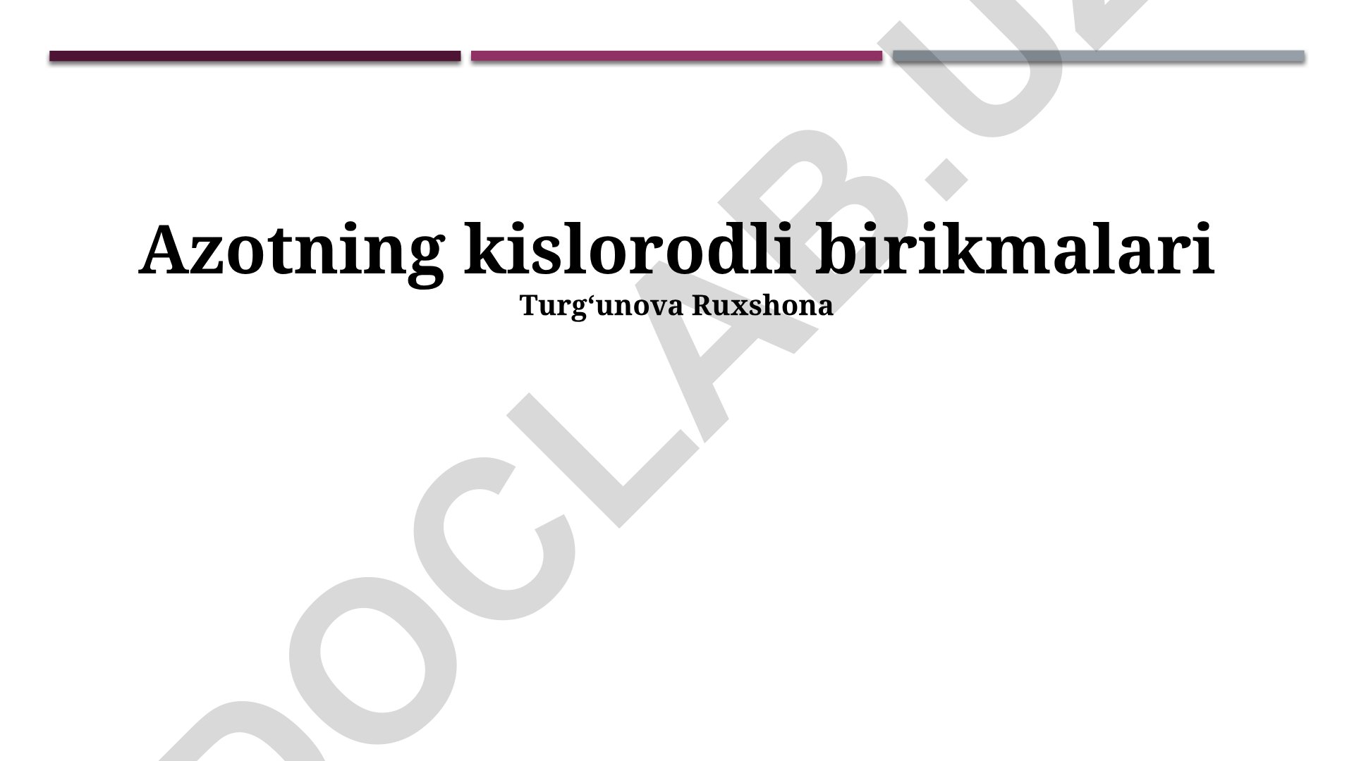 Azotning kislorodli birikmalari