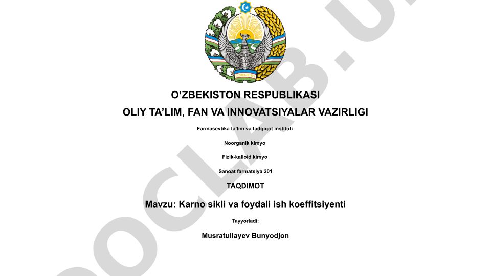 Karno sikli va foydali ish koeffitsiyenti