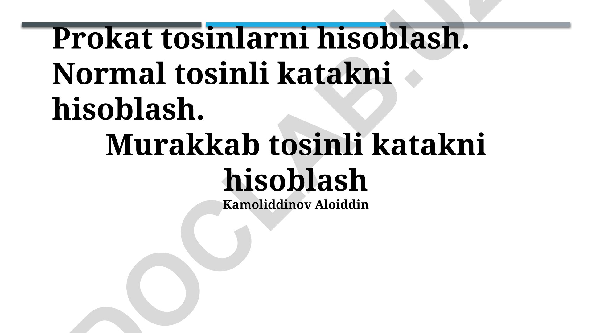 Toksik moddalar va tosinlarni hisoblash metodlari