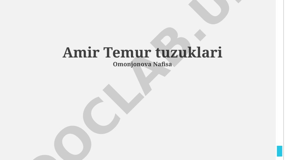 Amir Temur tuzuklari va uning madaniy merosi