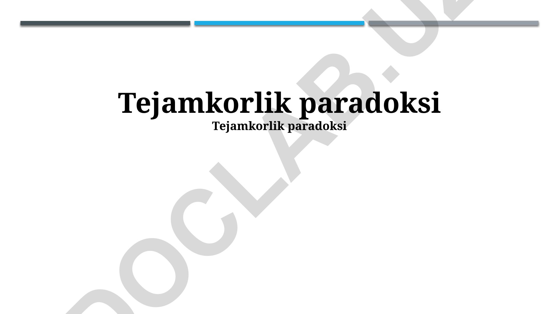 Tejamkorlik paradoksi va hamkorlik strategiyalari