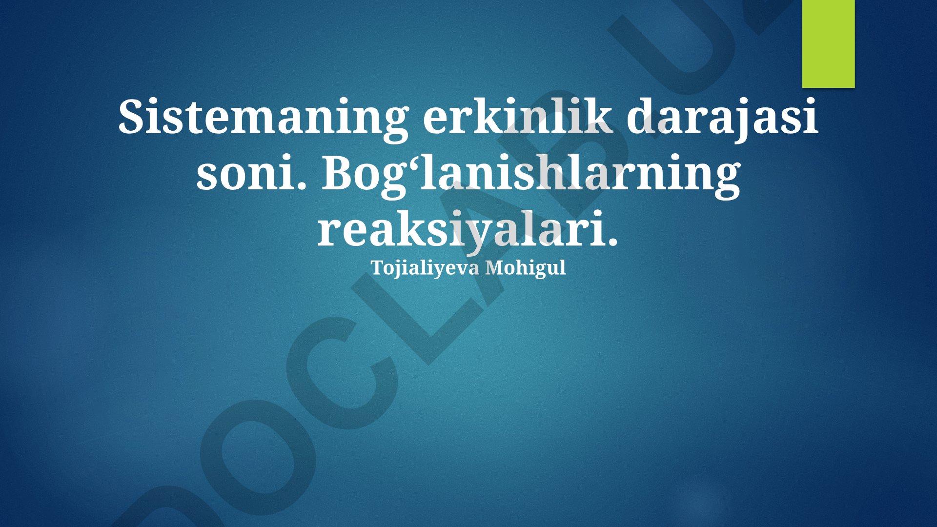 Statik aniqmaslikni yechish usullari va erkinlik darajalari
