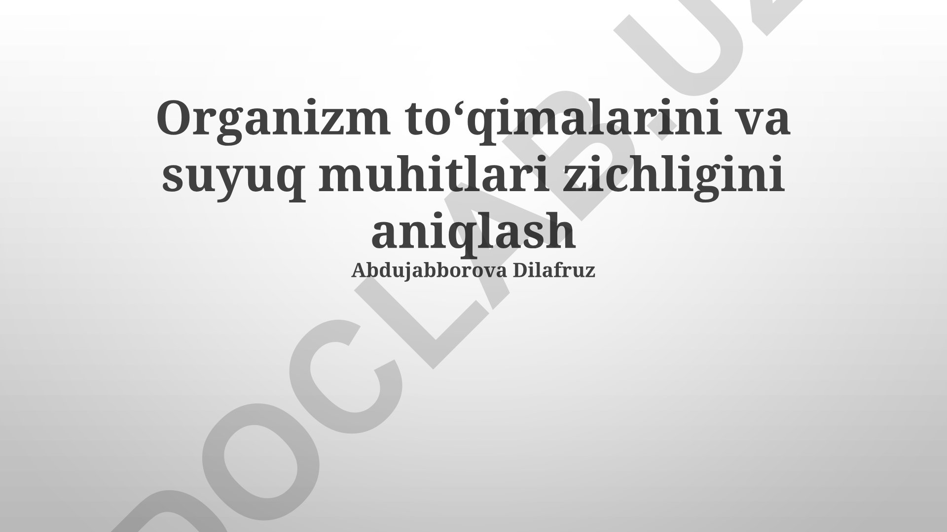 Organizm to'qimalari va suyuqliklarining zichligini aniqlash usullari