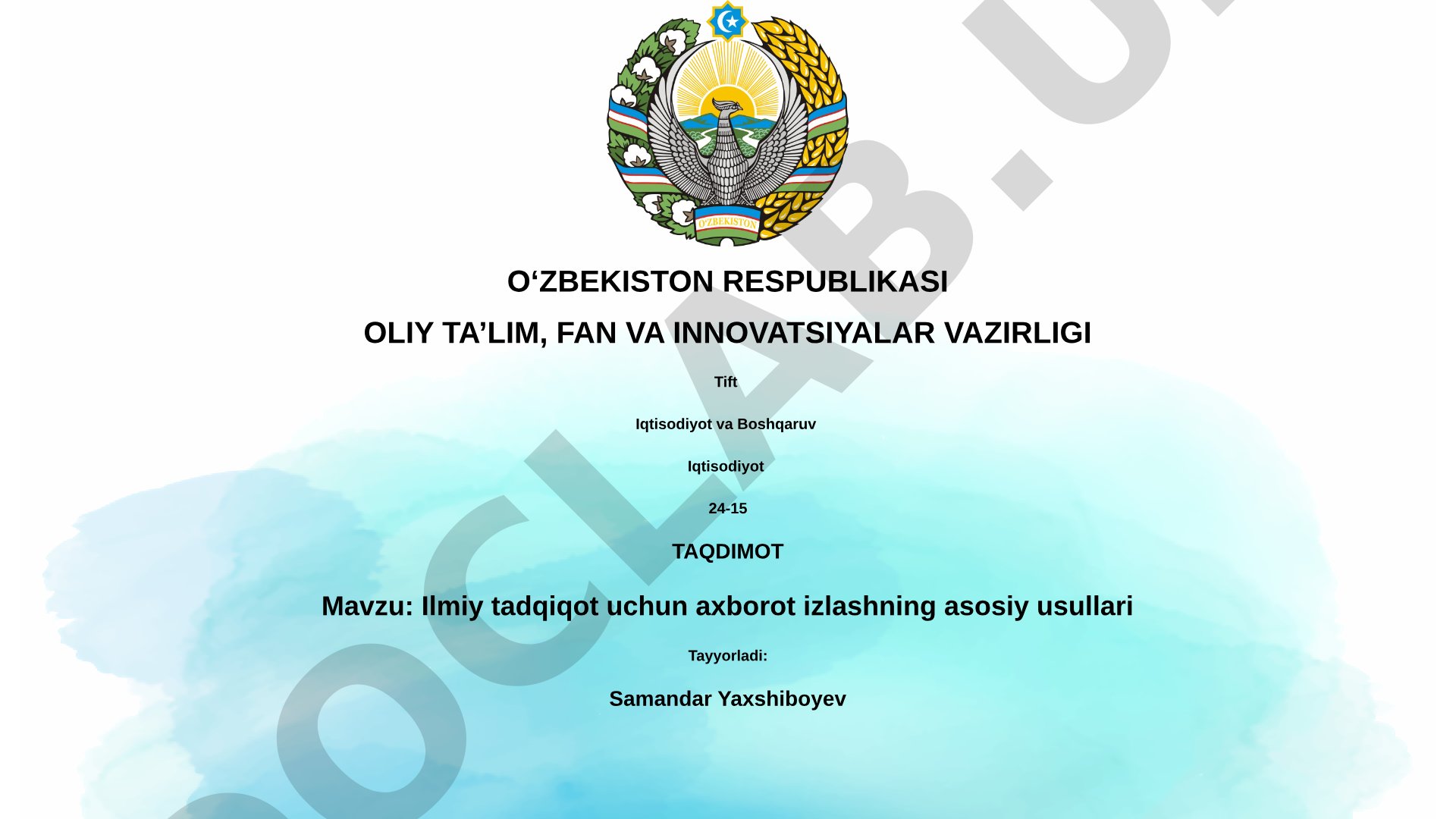 Ilmiy tadqiqot uchun axborot izlashning asosiy usullari
