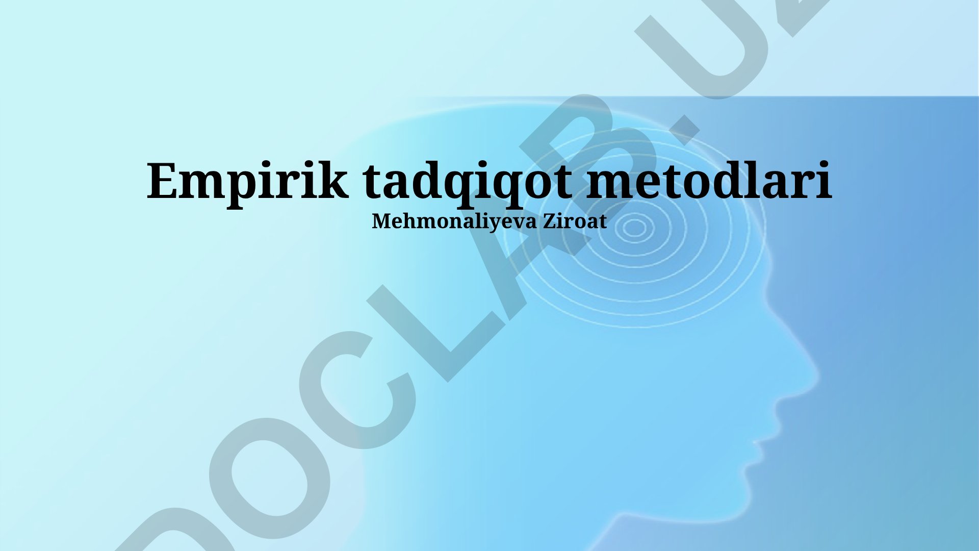Empirik tadqiqot metodlari va ma'lumotlarni tahlil qilish