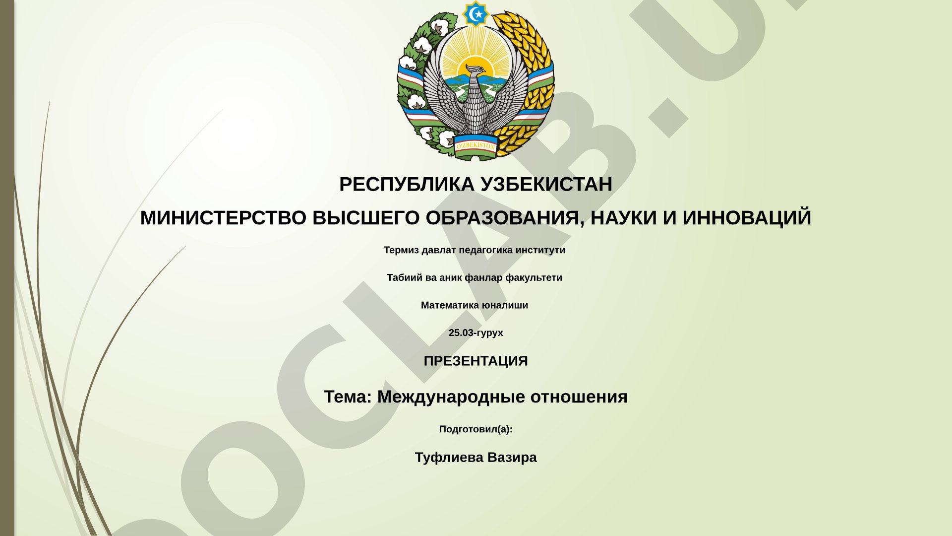 Международные отношения
