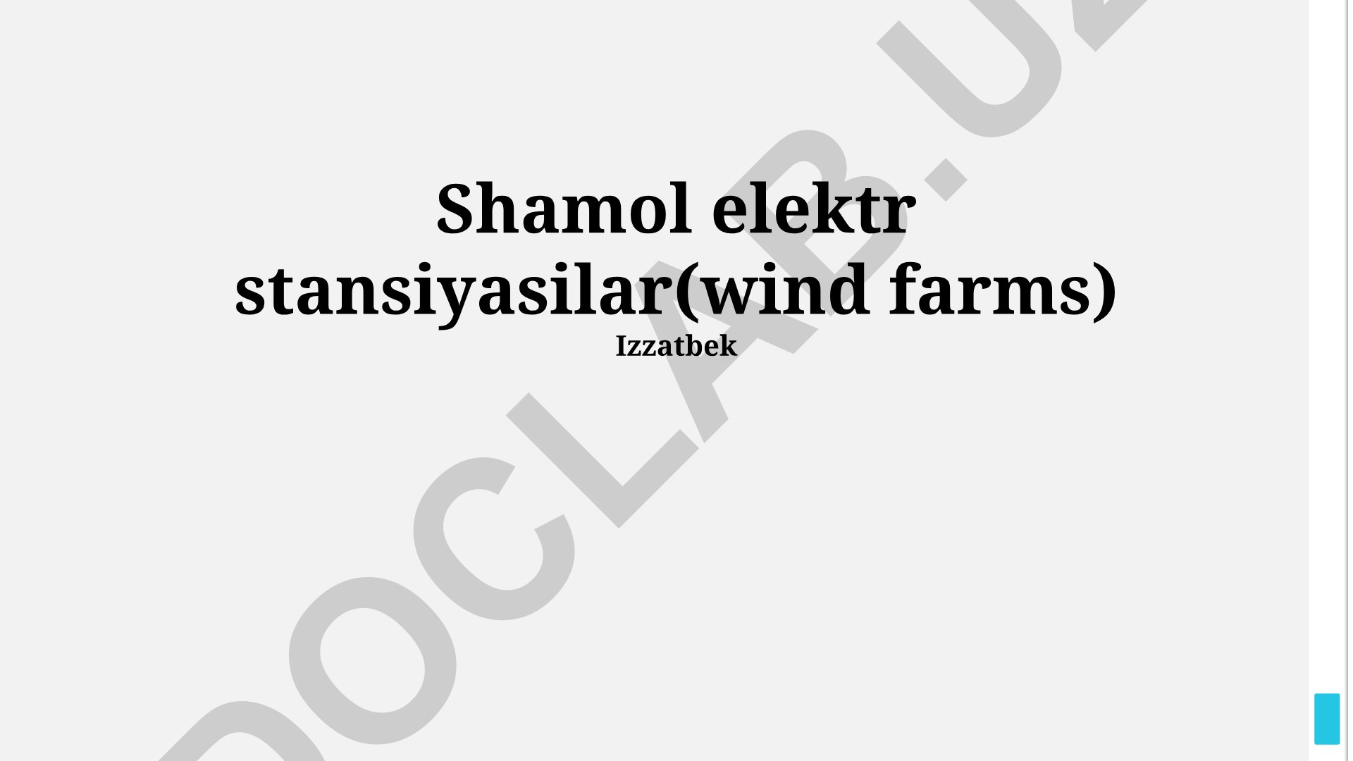 Shamol elektr stansiyalarining iqtisodiy va ekologik ta'siri