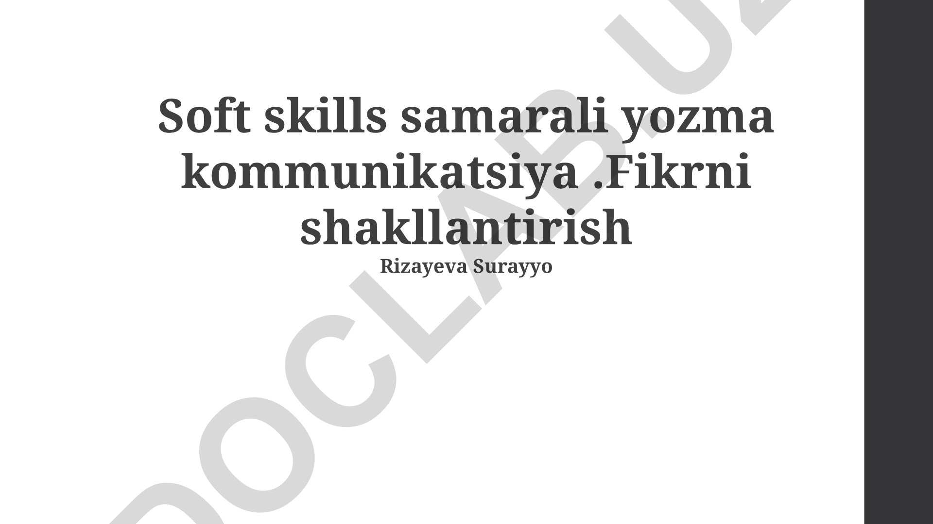 Samarali yozma kommunikatsiya va fikrni shakllantirish