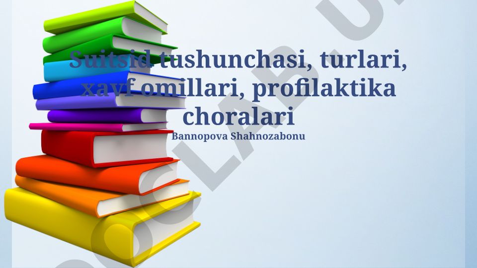 O'z joniga qasd qilish tushunchasi, xavf omillari va profilaktika choralari