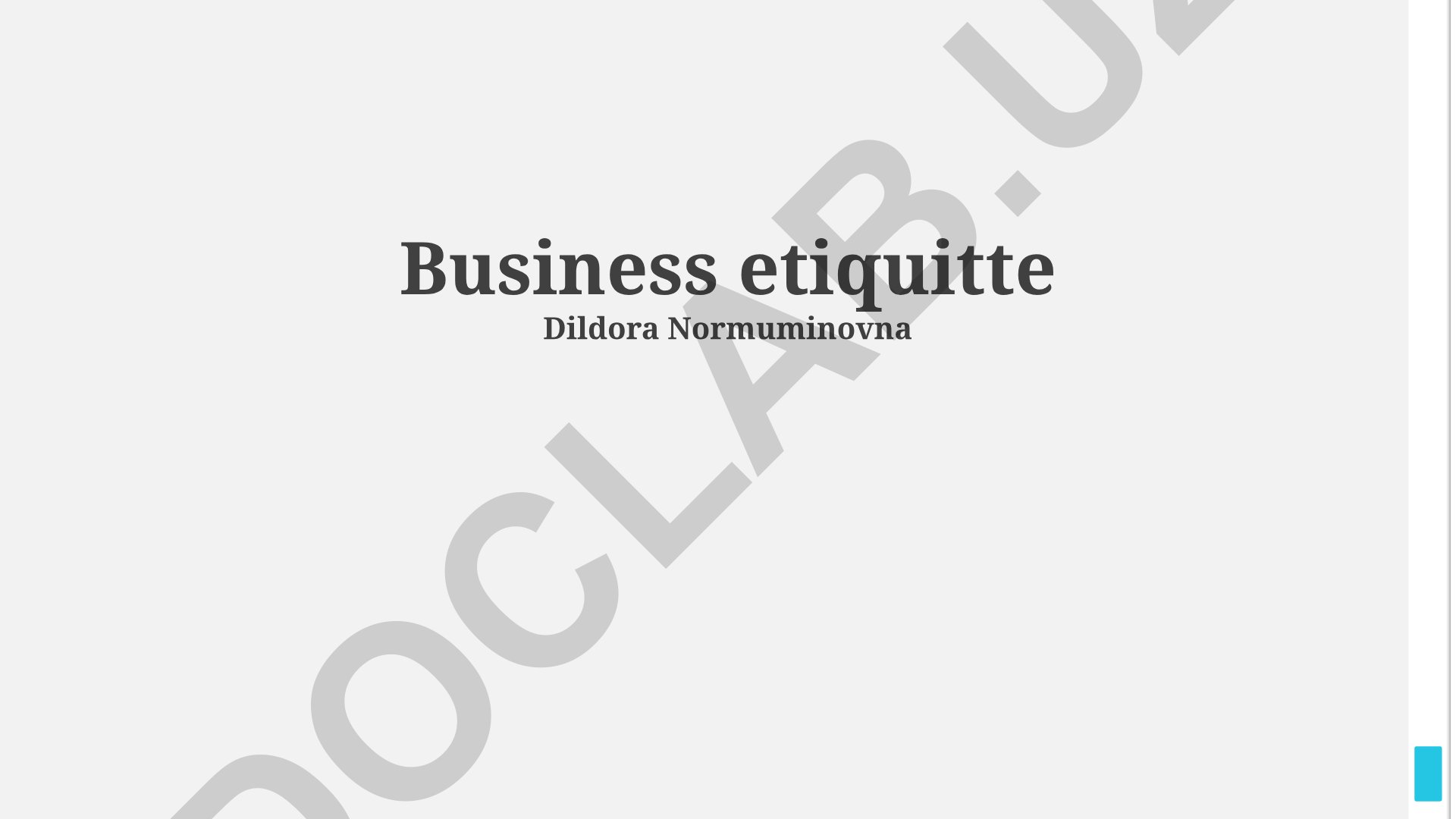 Business Etiquette and Professional Communication