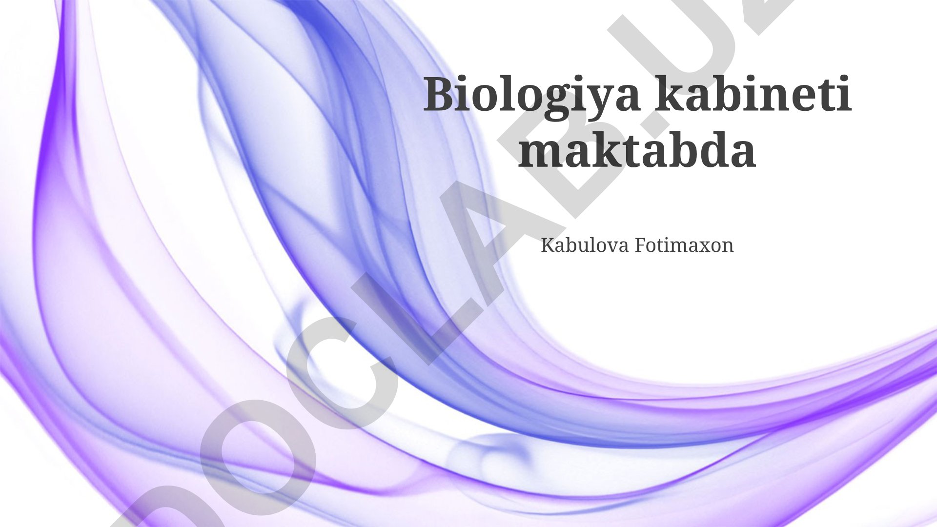 Maktab biologiya sinf xonasi va dars jarayonlari