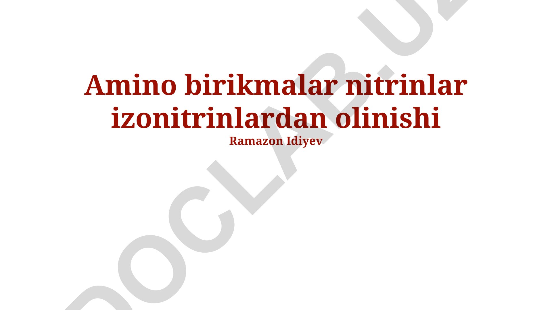 Nitrillardan va izonitrillardan amino birikmalar olinishi