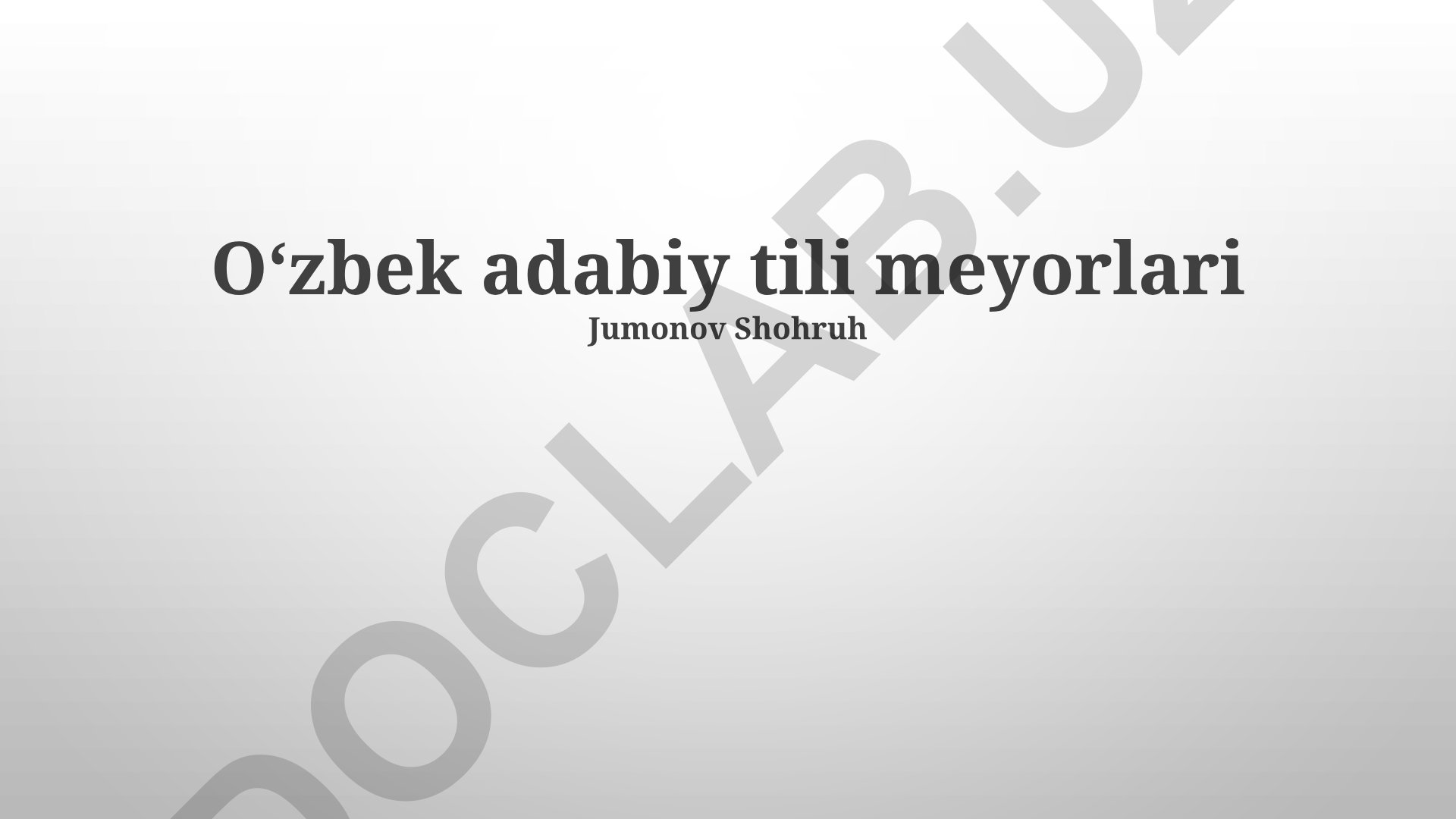 Oʻzbek adabiy tili meyorlari
