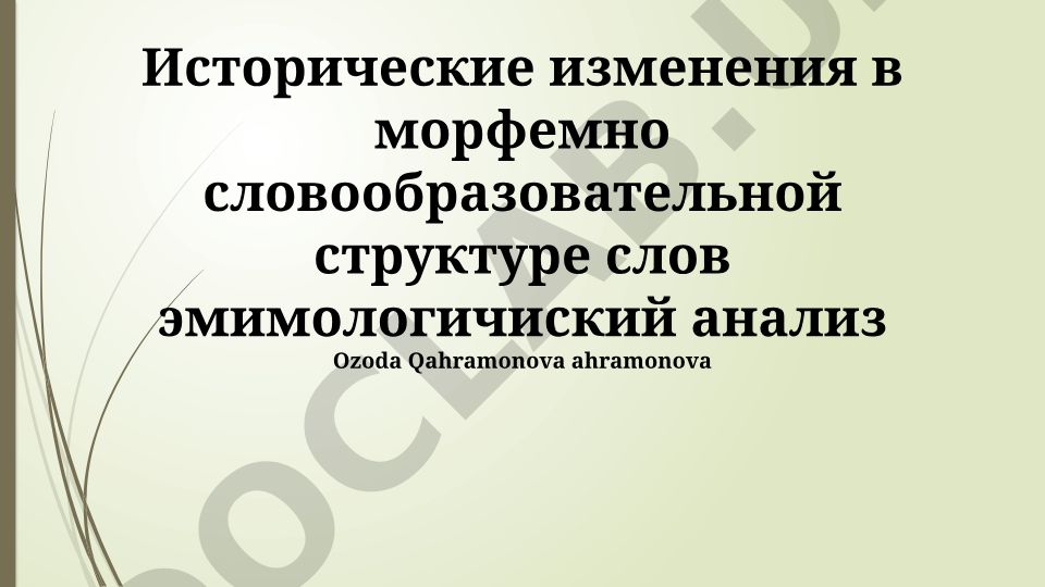 Исторические изменения в морфемно-словообразовательной структуре слов