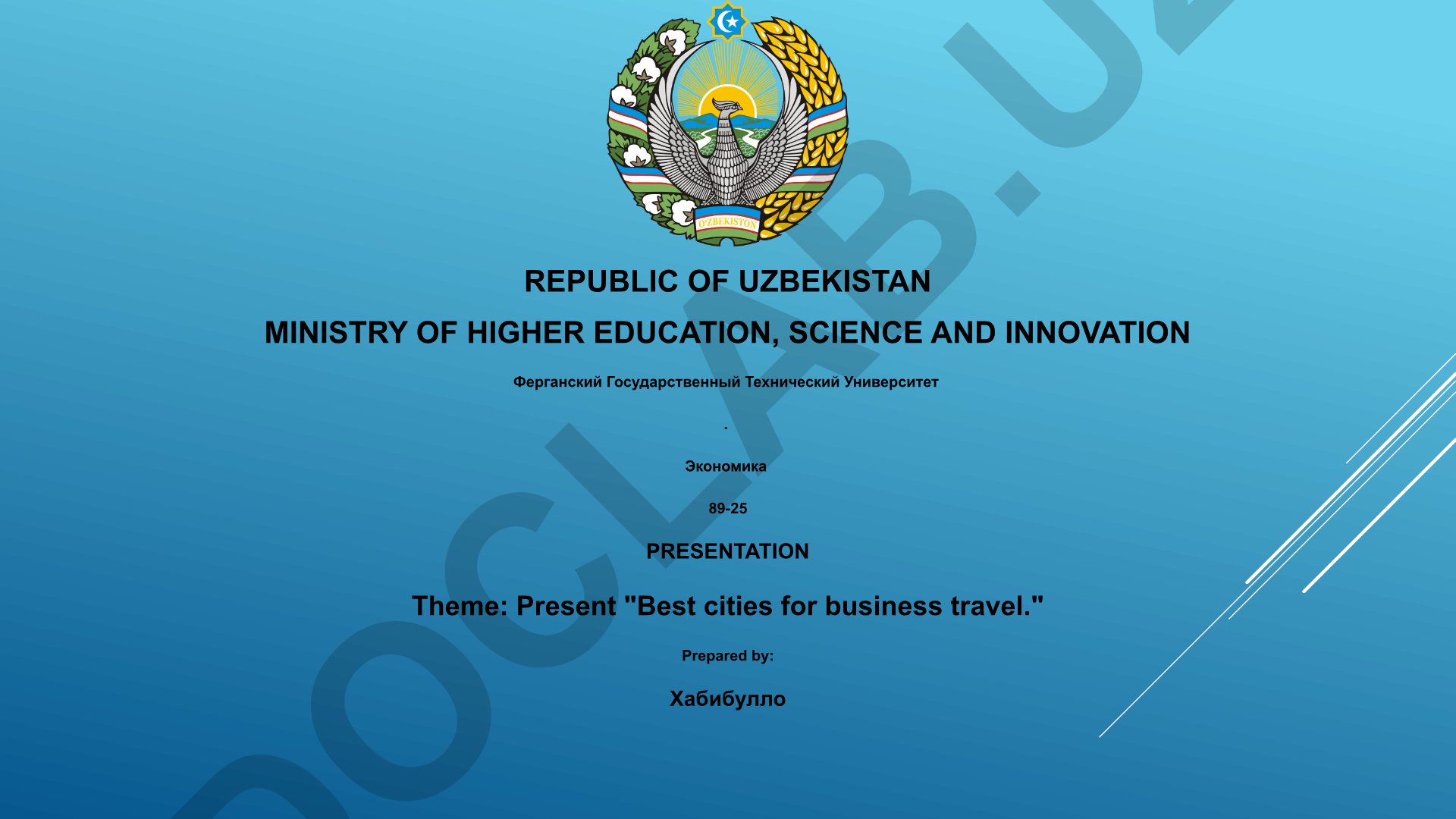 Present Best cities for business travel