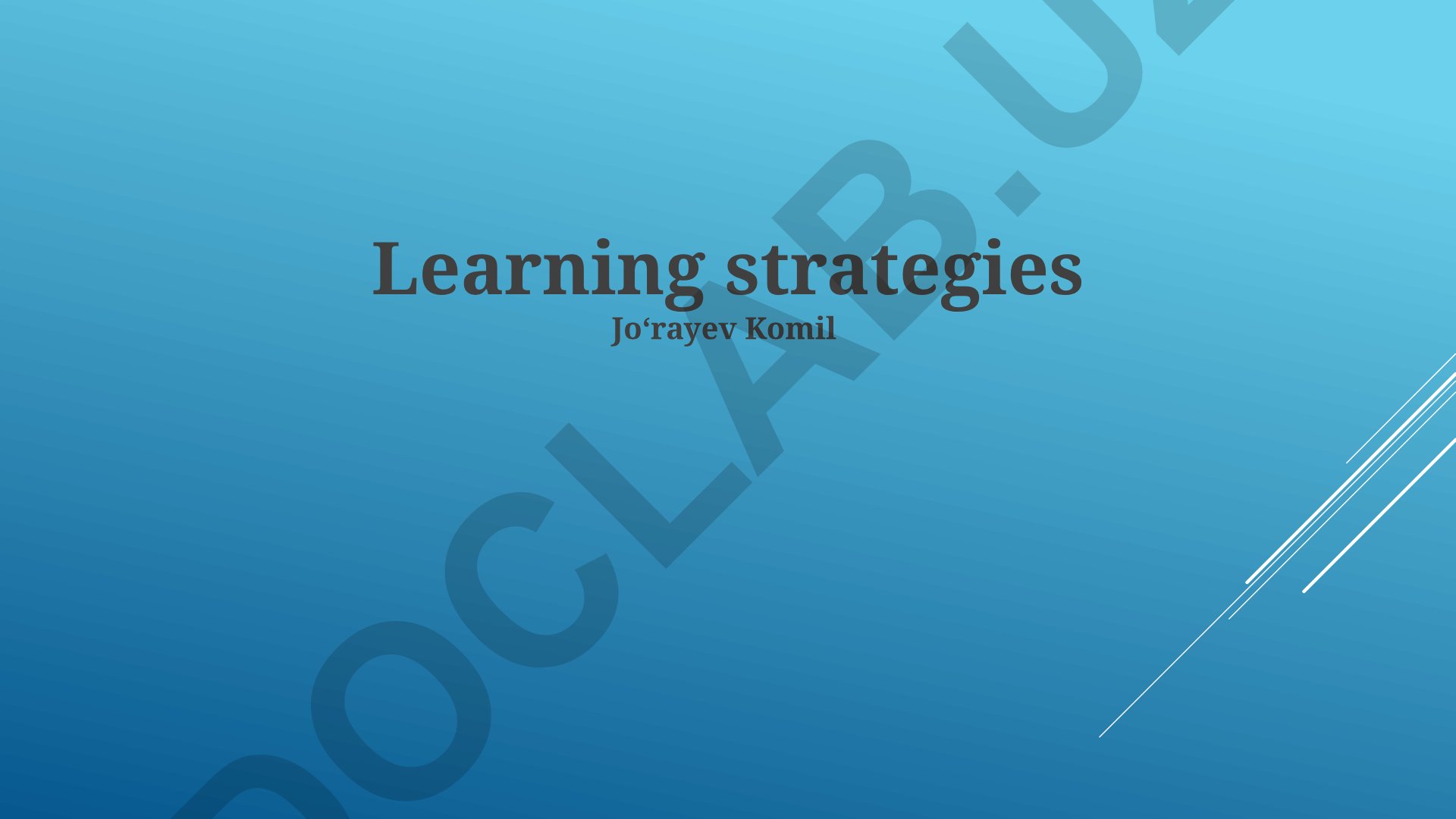 Learning strategies and effective techniques
