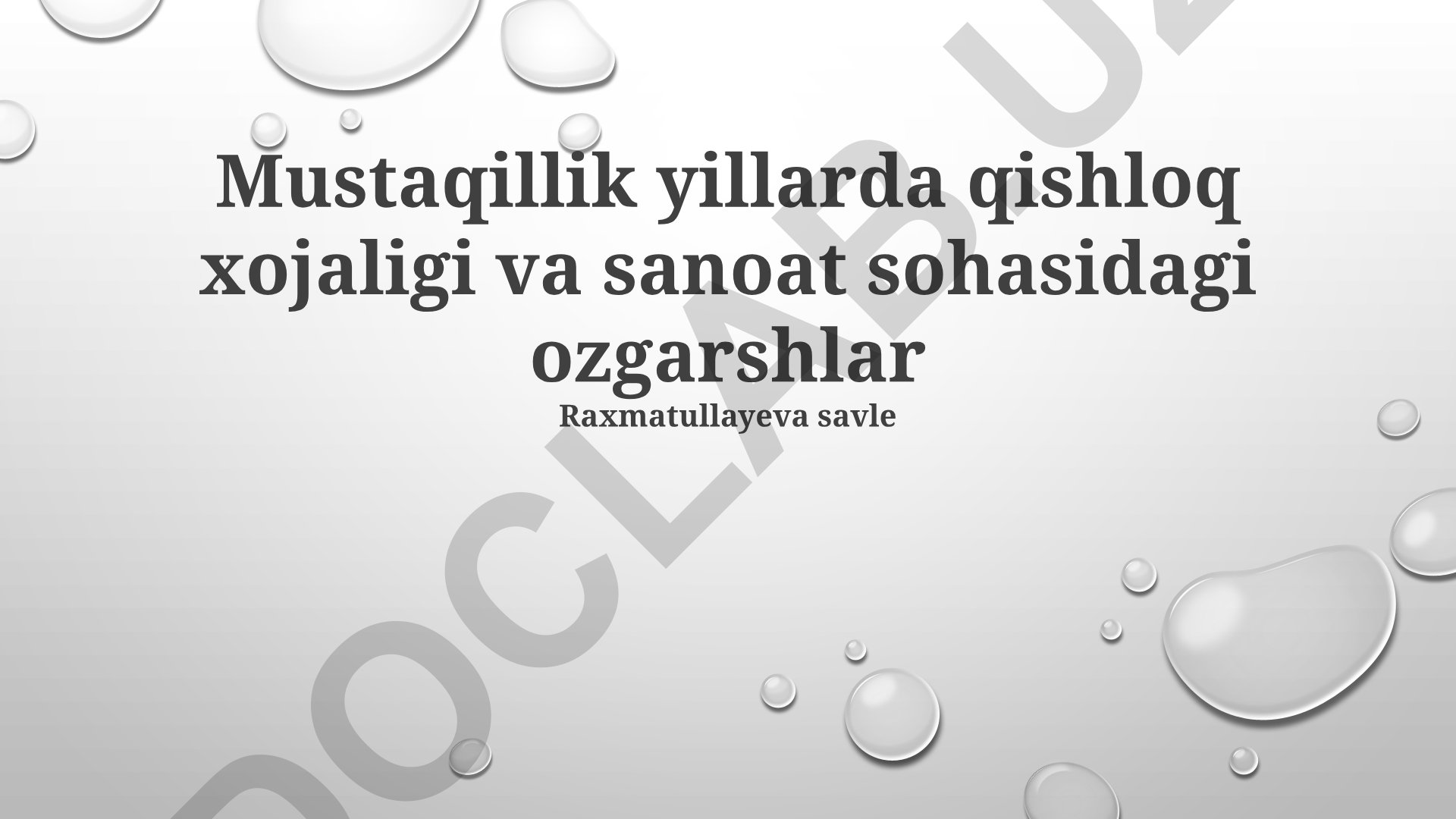 Mustaqillik yillarida qishloq xo'jaligi va sanoatning rivojlanishi