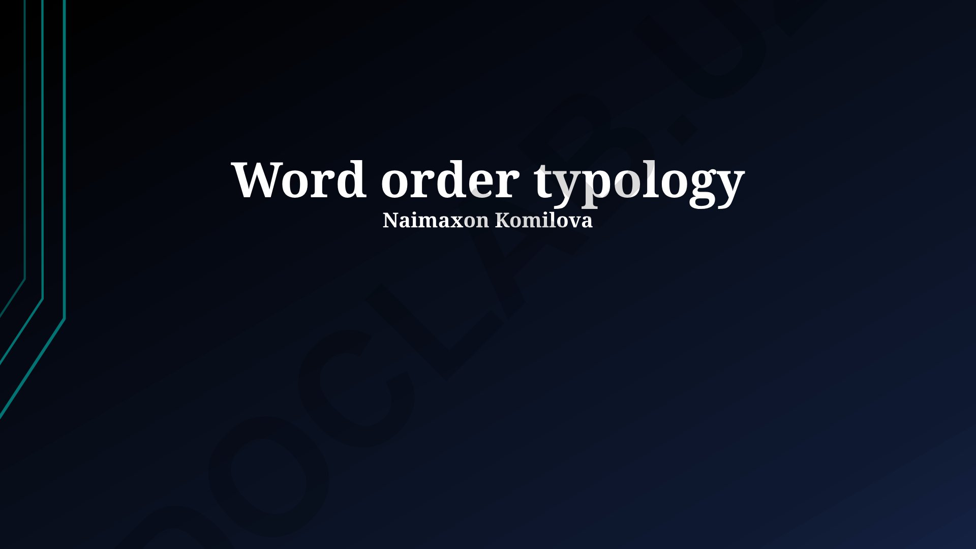 Word order typology