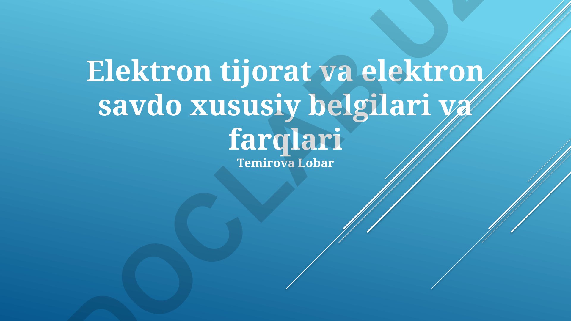 Elektron tijorat va elektron savdo xususiy belgilari va farqlari