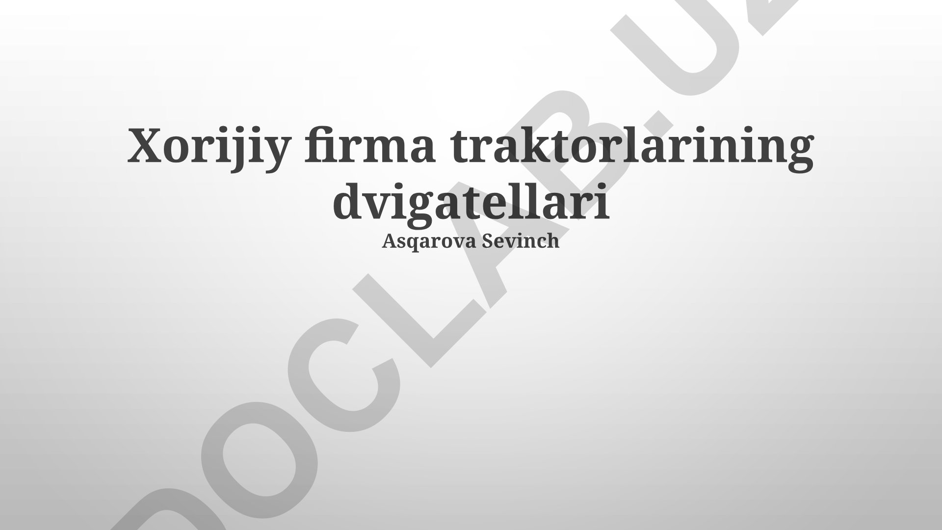 Xorijiy firma traktorlarining dvigatellari