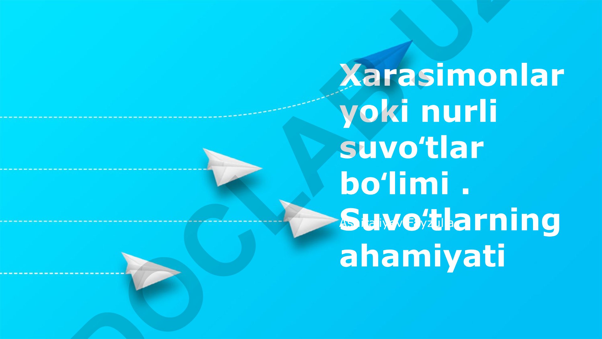 Xarasimonlar va yorug'lik suv o'tlarining ahamiyati