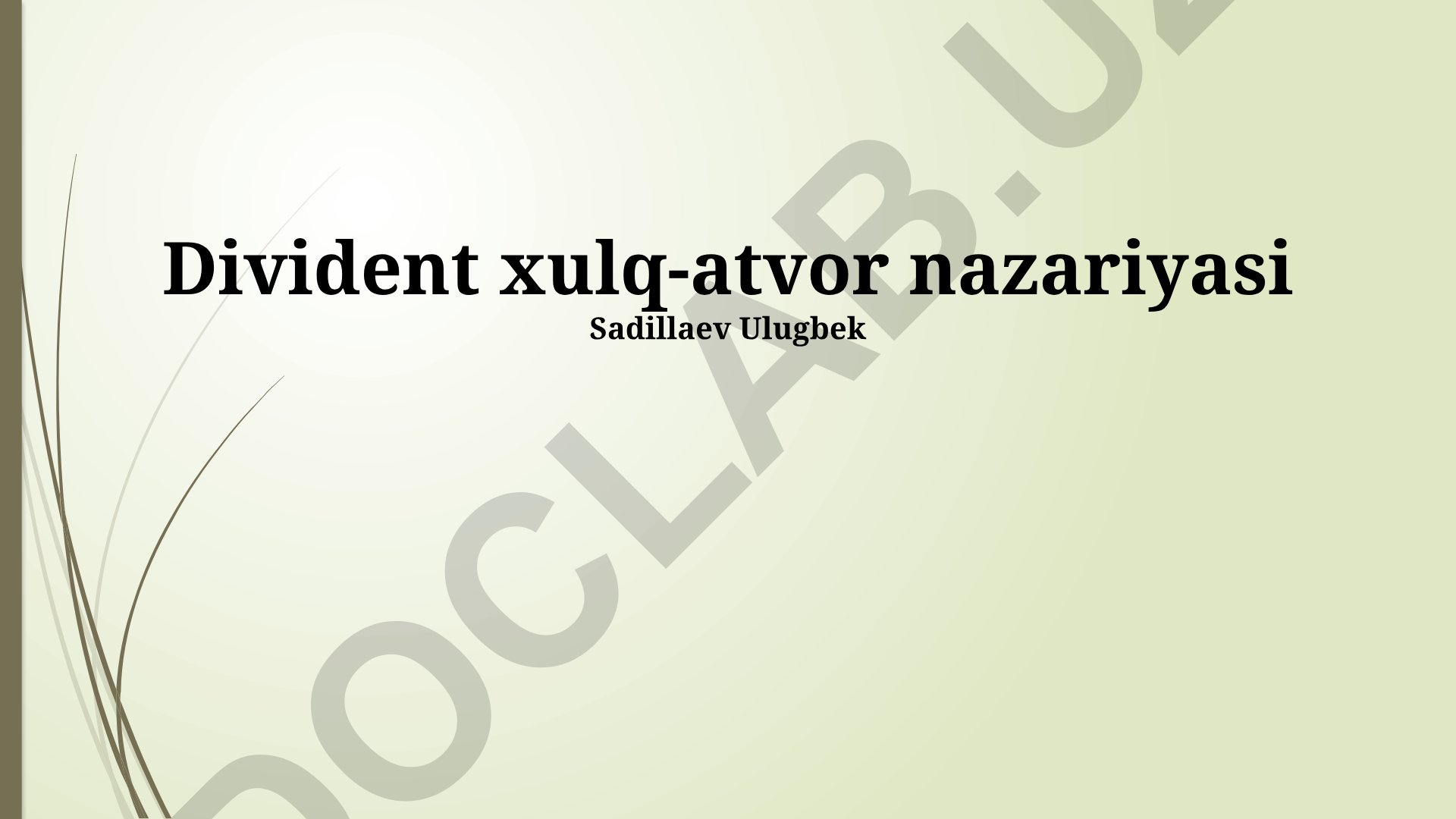 Dividend xulq-atvor nazariyasi