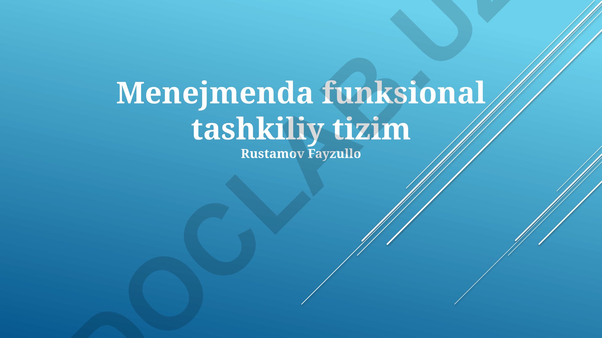 Menejmenda funksional tashkiliy tizim