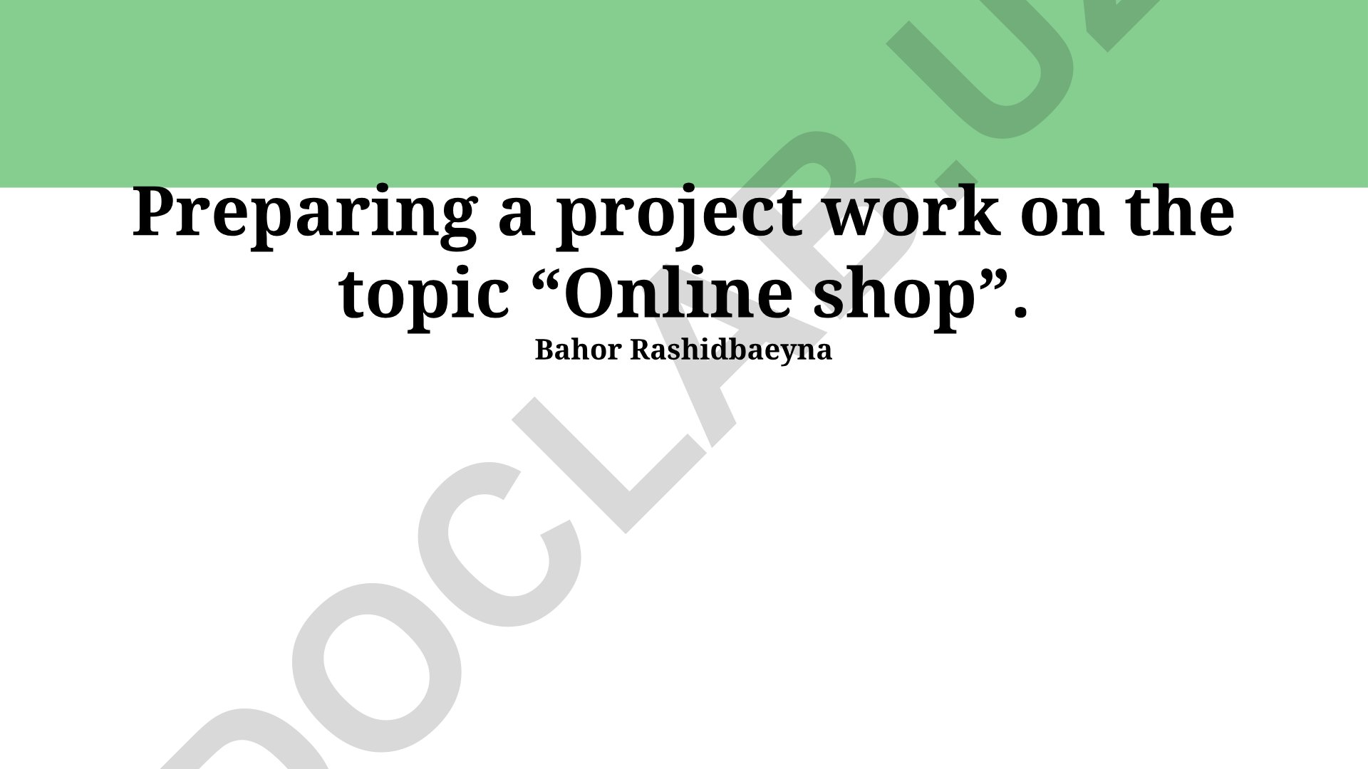 Online shop project work