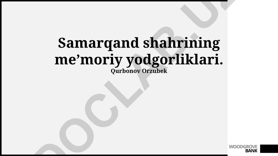 Samarqand shahrining meʼmoriy yodgorliklari