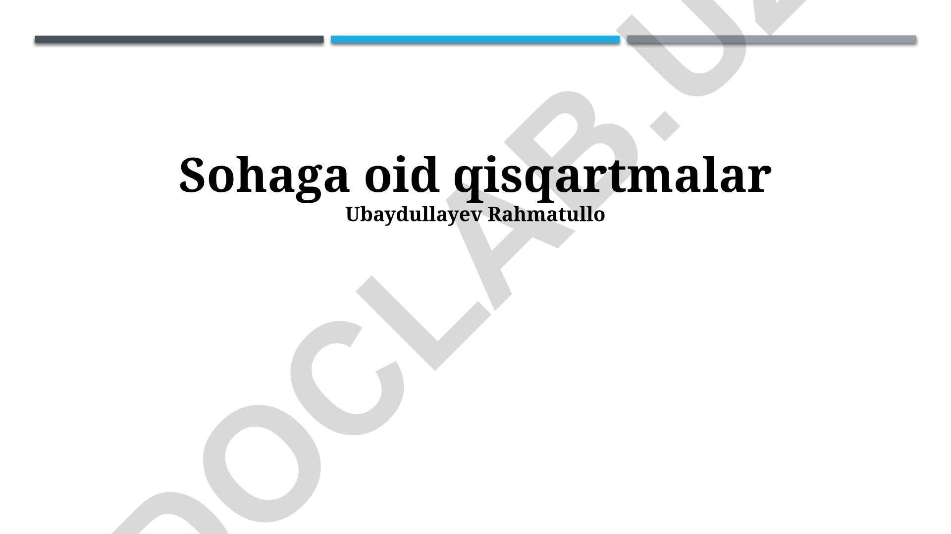 Sohaga oid qisqartmalar va ularni tahlil qilish usullari