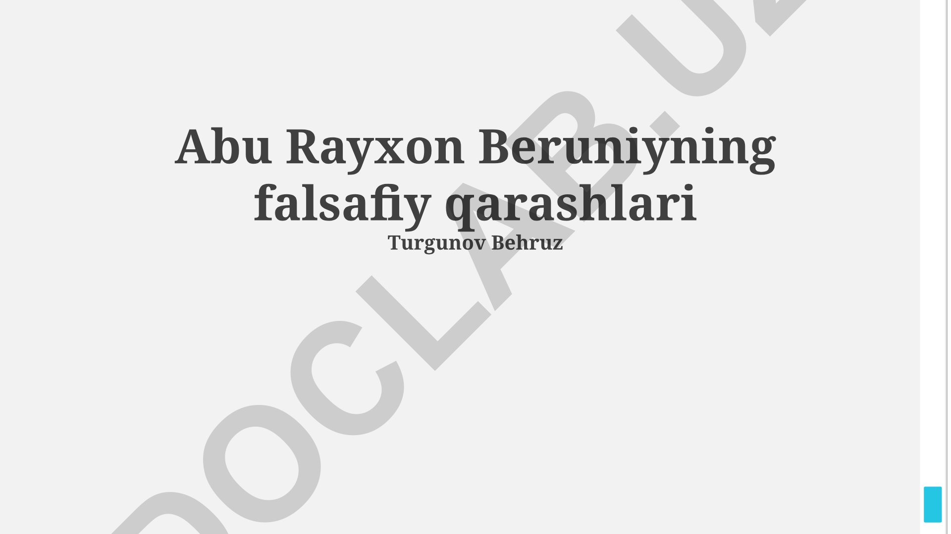 Abu Rayhon Beruniyning falsafiy qarashlari