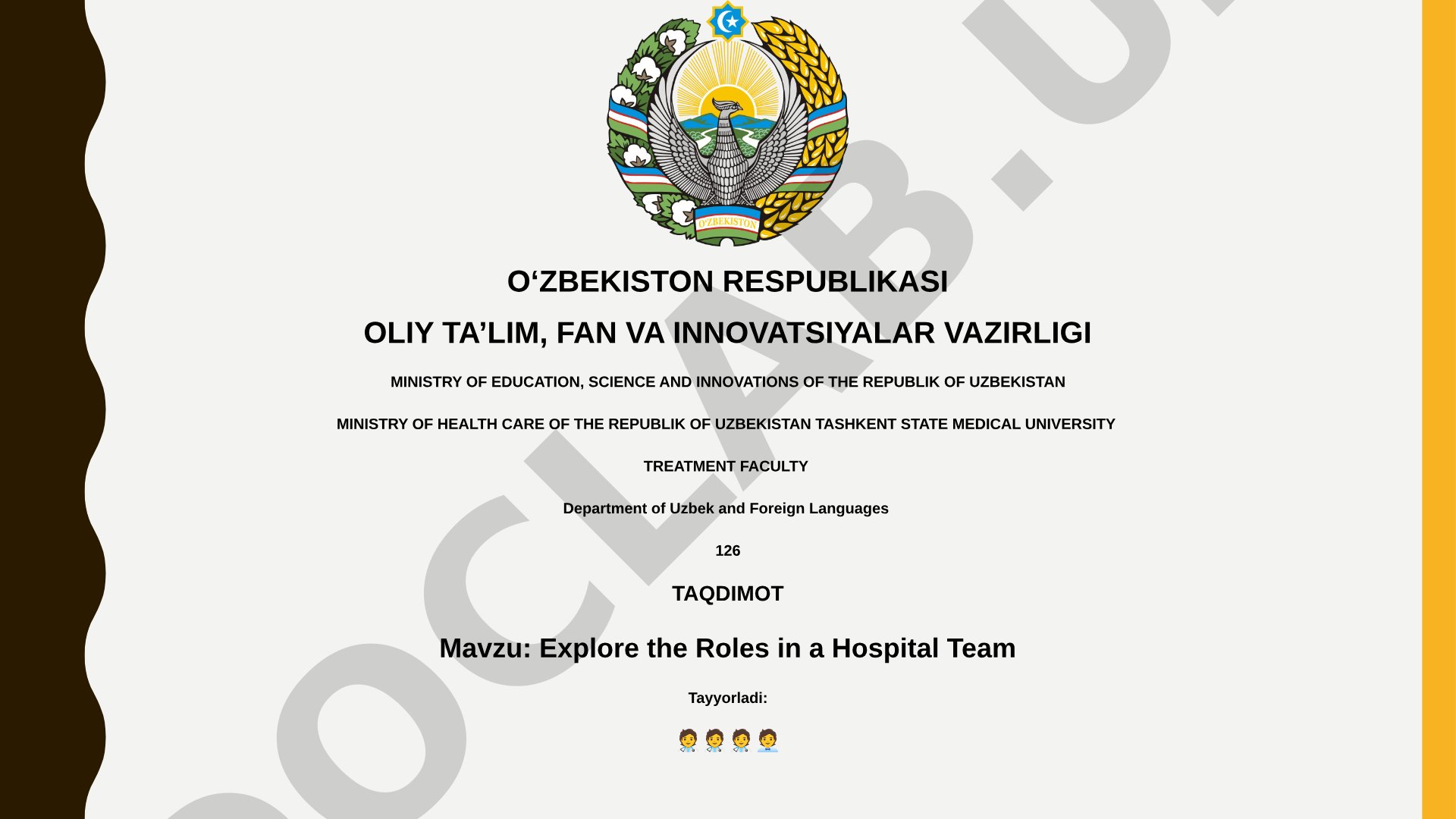 Explore the Roles in a Hospital Team