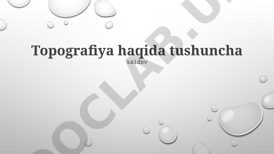 Topografiya haqida tushuncha