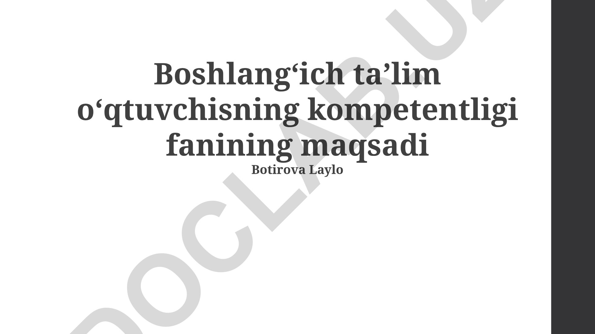 Boshlangʻich sinf oʻqituvchisi kompetensiyasi va ota-onalar bilan hamkorlik