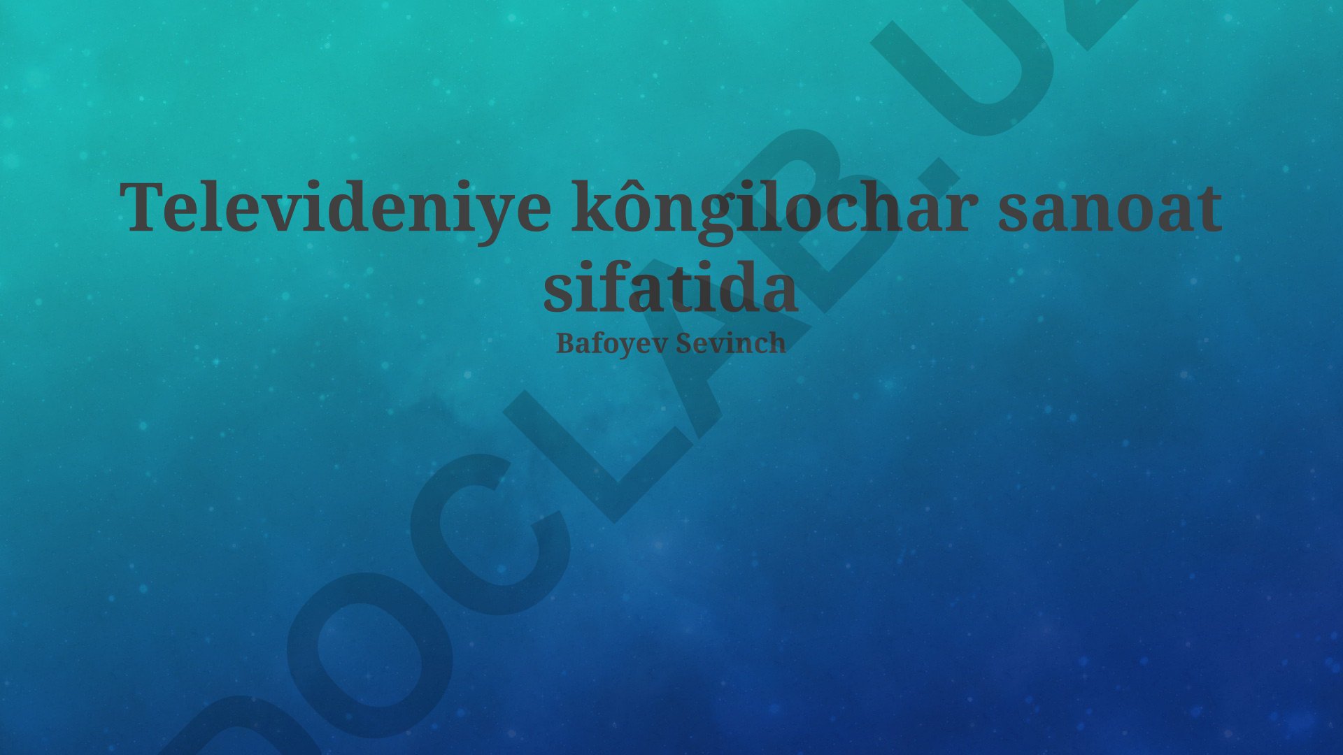 Televideniye kôngilochar sanoat sifatida