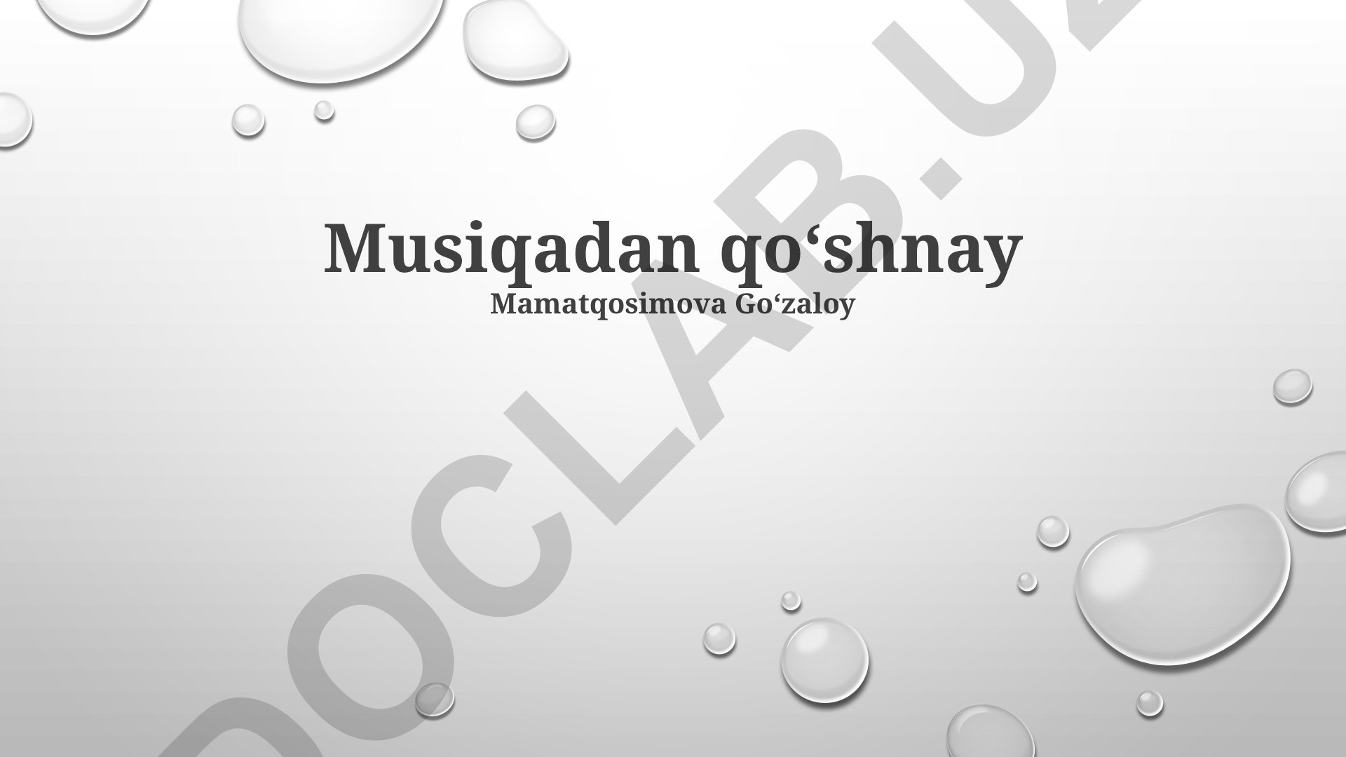Musiqadan qoʻshnay Mamatqosimova Goʻzaloy